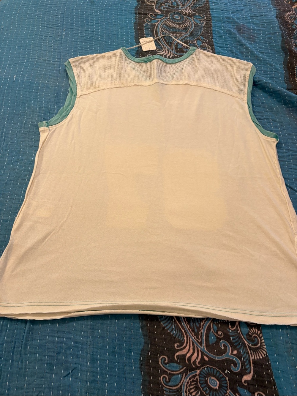 MAUI 97 Sleeveless Mesh Jersey - Cream with Teal Trim - Picture 4 of 10
